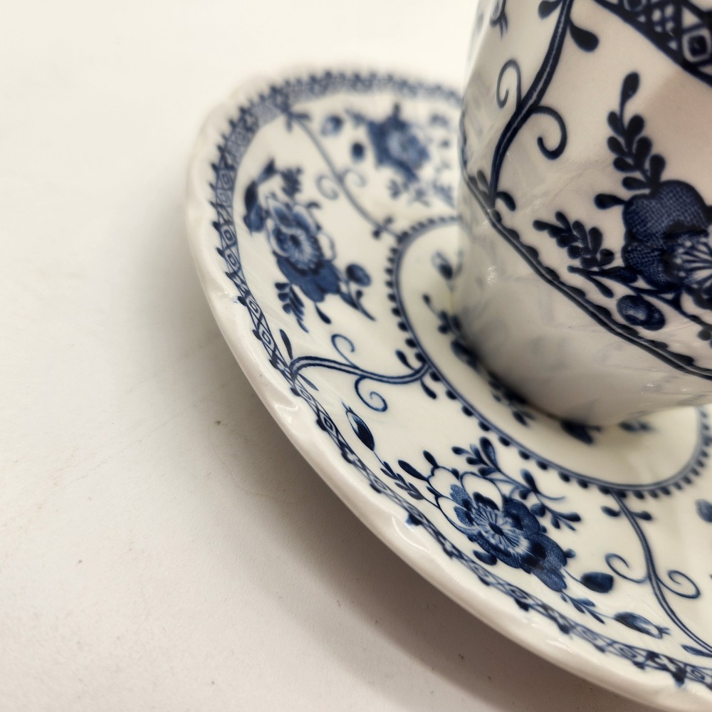 Johnson Brothers Indies Blue Ironstone Cup and Saucer Set Made in England Floral - Picture 4 of 11